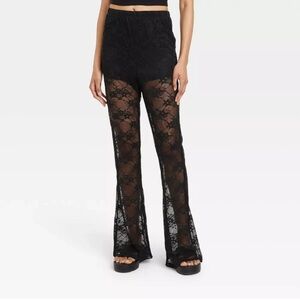 5/$25🌼 NWOT Wild Fable Women's Mid-Rise Flare Sheer Lace Pants size small